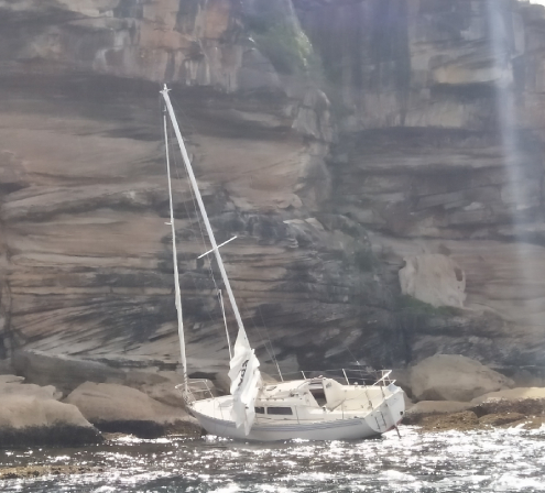 A shipwrecked boat